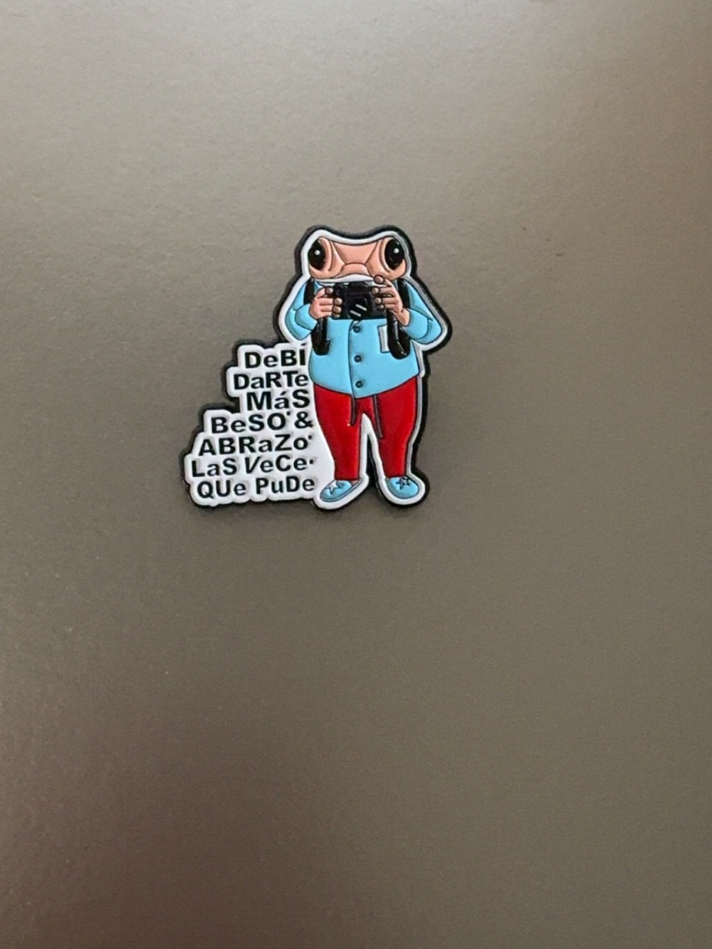 Benito Bad Bunny  Enamel Pin - Blue Jacket, Red Pants
